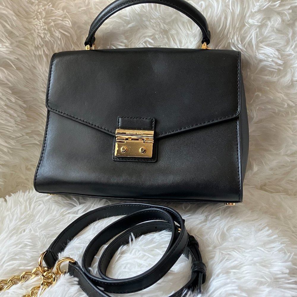 MIchael Kors black top handle bag